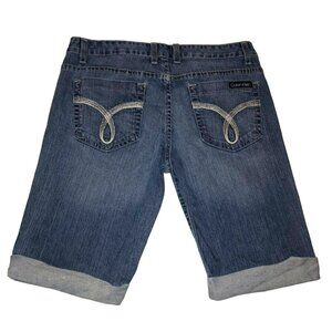 Denim Bermuda Shorts Size 6 Calvin Klein Y2K Summer Outdoors Stretch Womens